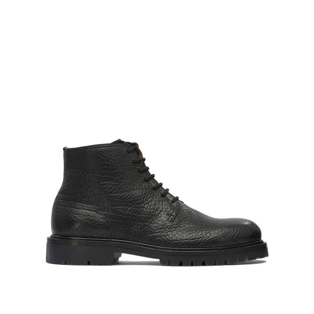 OFFICINE CREATIVE Men's Textured Leather Lace-Up Boots Men BLACK